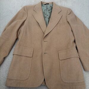 Crest vintage Tan Blazer with Horse Pattern Lining